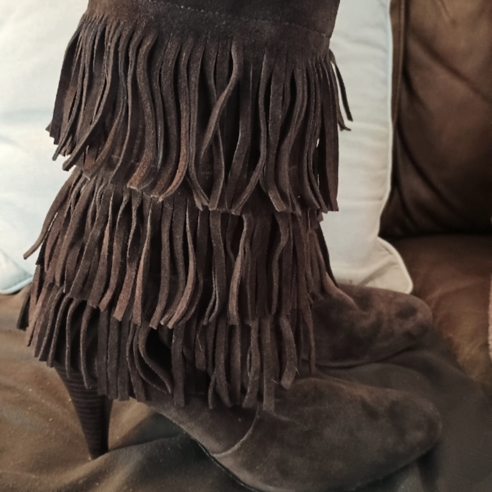 Fringe Leather Boots